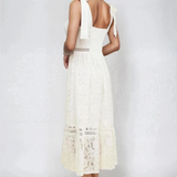 Lace Tie Strap Midi Dress