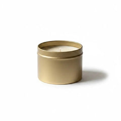 Graced Library Scented Soy Wax Candle in a gold tin, home fragrance candle with a cozy library-inspired scent.