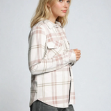 The Cassian Shirt Mauve Tan Plaid