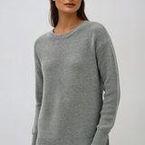 Round Neck Boyfriend Sweater Medium Grey