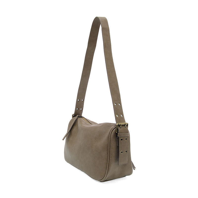 Morgan Buckle Shoulder Bag Taupe Grey