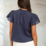 Pintuck Lace Detail Blouse