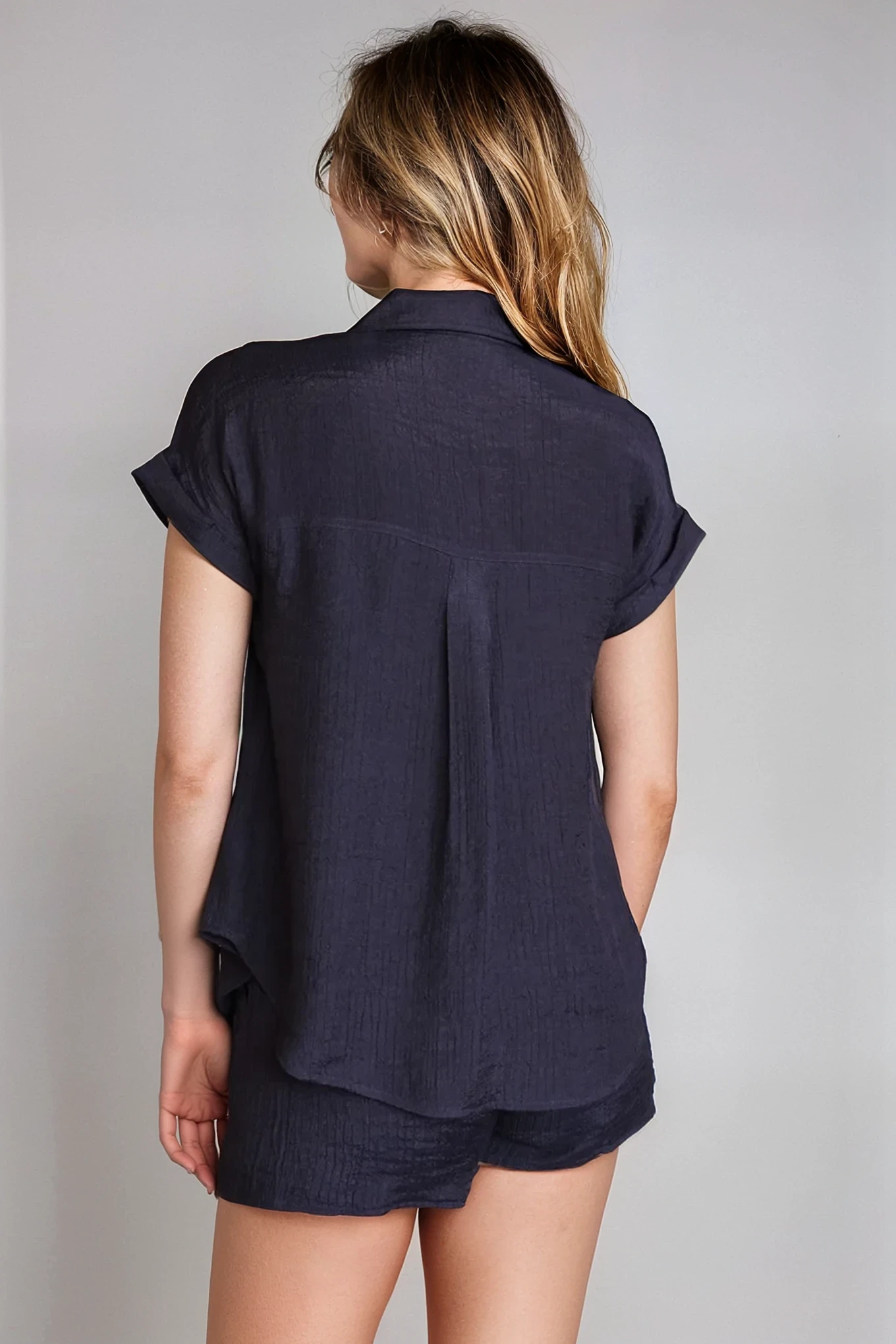 Crinkled Button Down Shirt