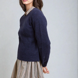 Floral Knit Puff Sleeve Sweater