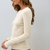 Round Neck Knit Top Oatmeal