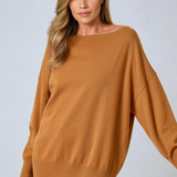 Off The Shoulder Sweater Top Pumpkin