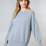 Off The Shoulder Sweater Top Soft Blue