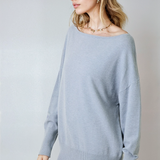 Off The Shoulder Sweater Top Soft Blue