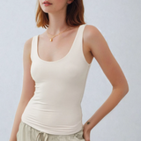 Basic Scoop Neck Tank Off White