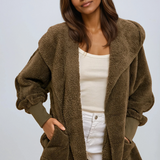Fur Open Jacket Olive