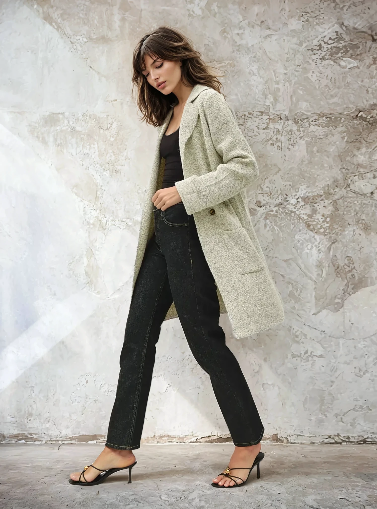 Open Basic Sweater Coat