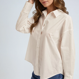 Oversized Button Down Poplin Shirt