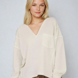 Patchwork Knit Top Oatmeal