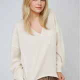 Patchwork Knit Top Oatmeal