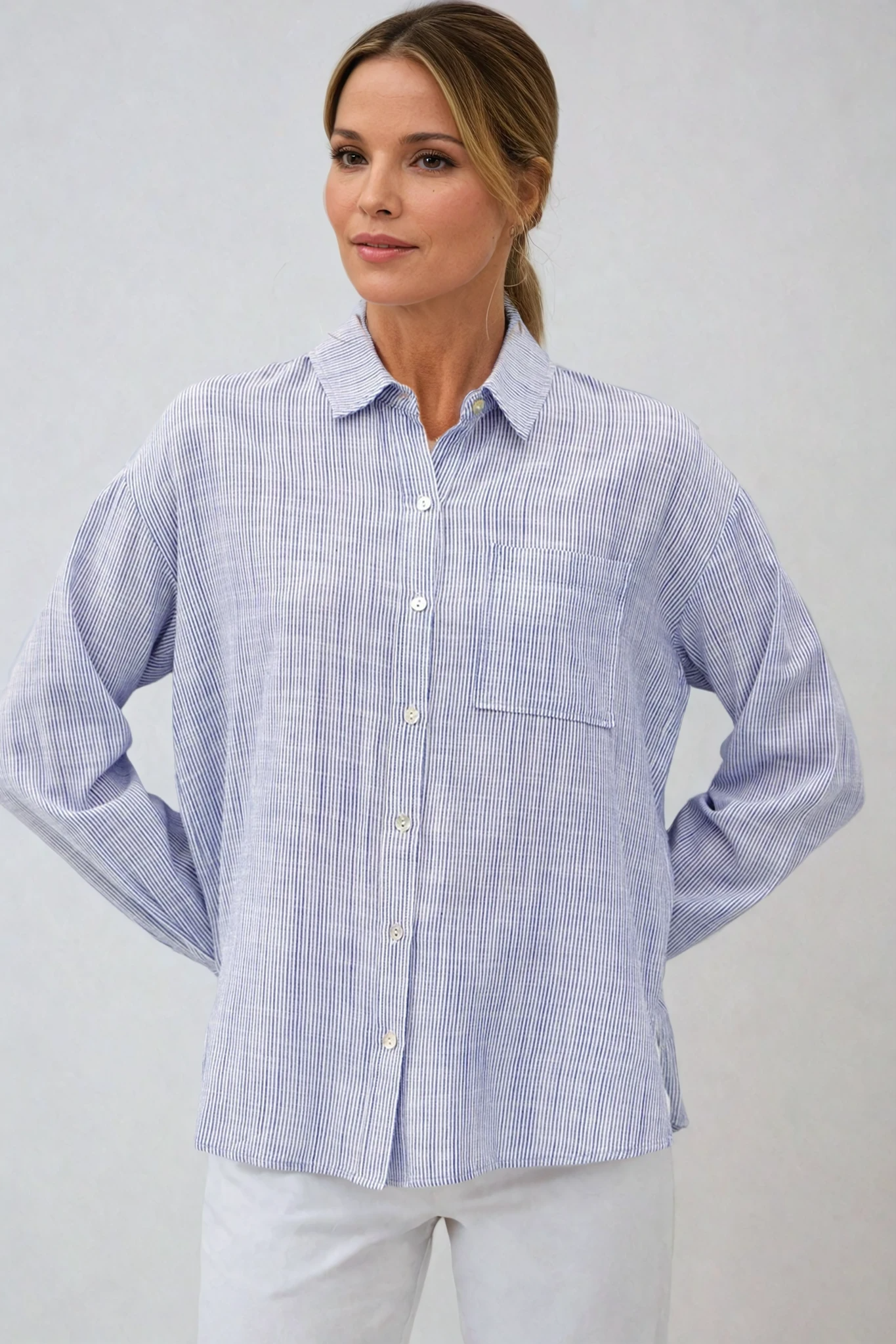 Pinstripe Button Down Shirt