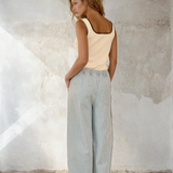 Pinstriped Denim Pants