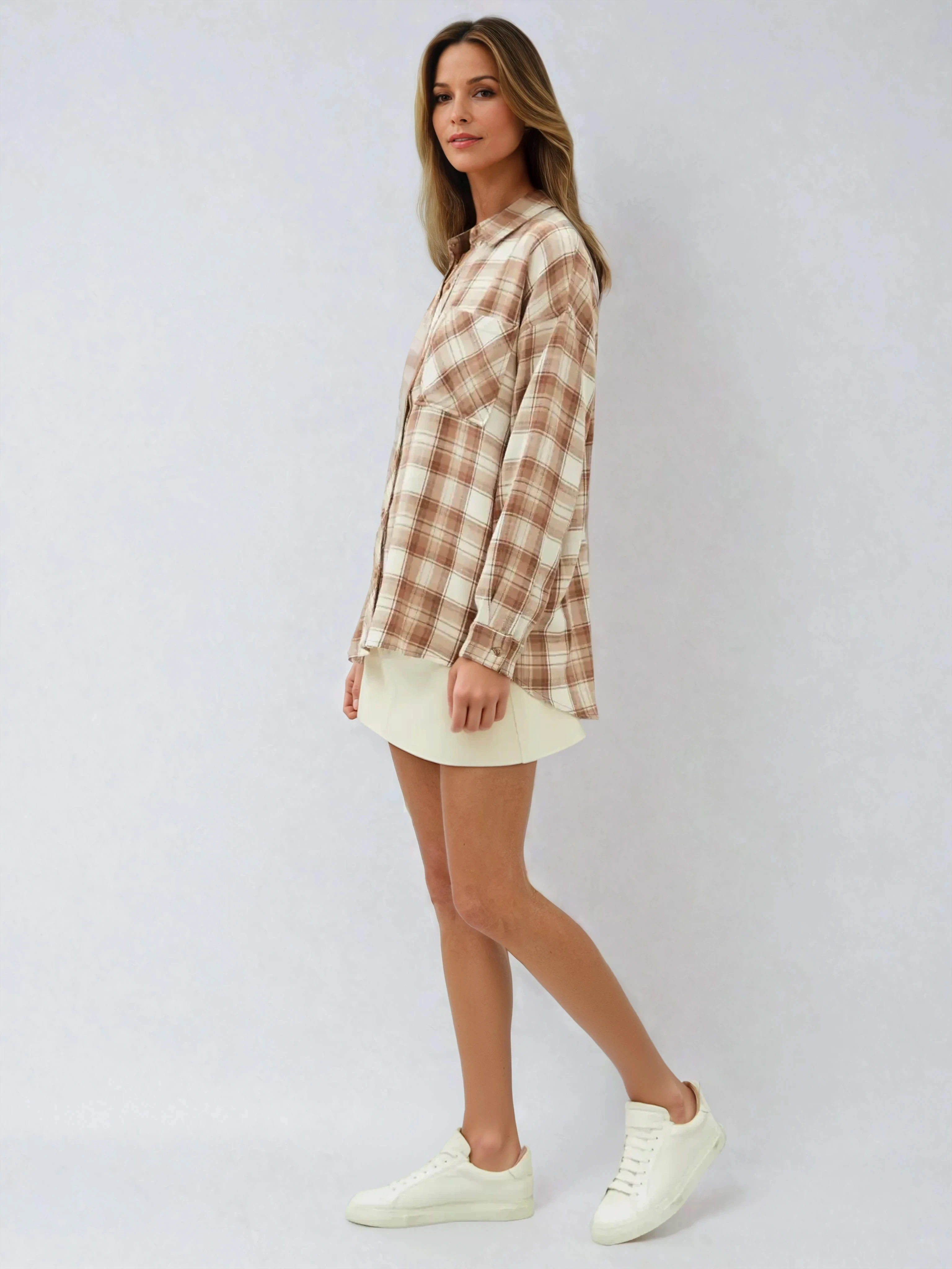 Plaid Flannel Long Sleeve Button Up