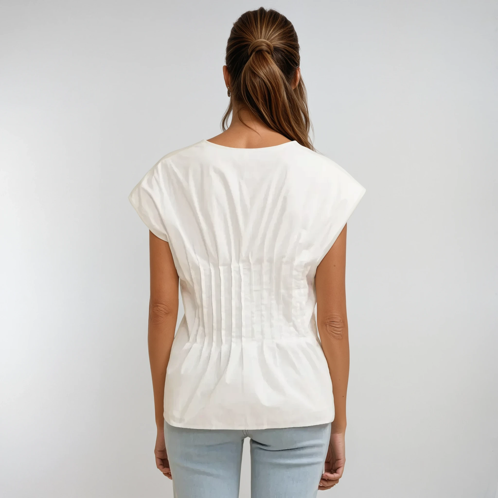 Pleated Tie Front Top