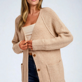 Raglan Sleeve Button Down Sweater