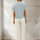 Ribbed Boxy T-Shirt Ice Blue