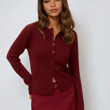 Round Neck Button Down Cardigan