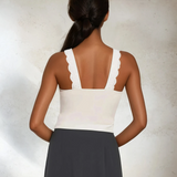 Scallop Edge Lace Bralette Top Cream Cloud