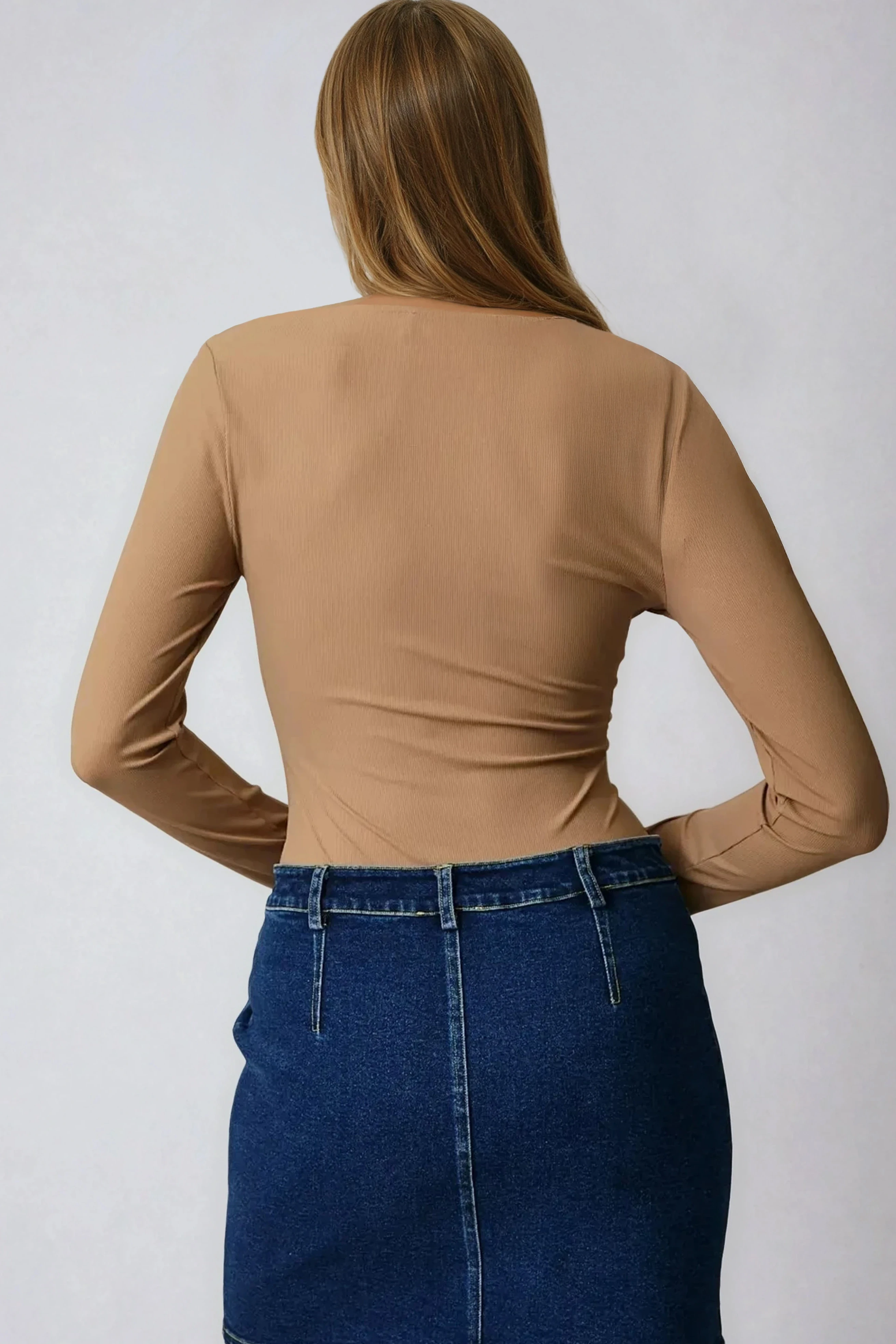 Square Neck Long Sleeve Bodysuit