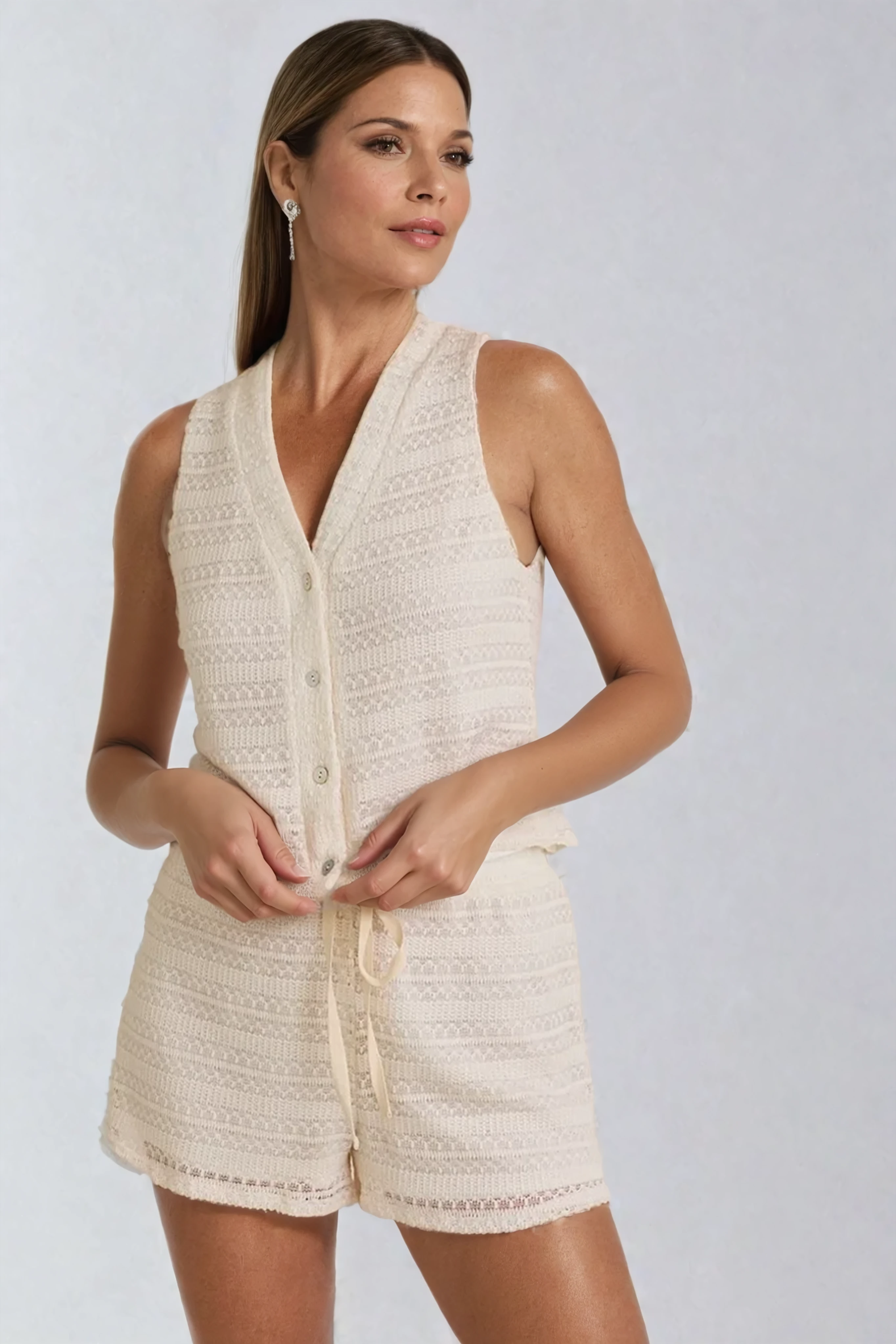 Knit Button Front Vest