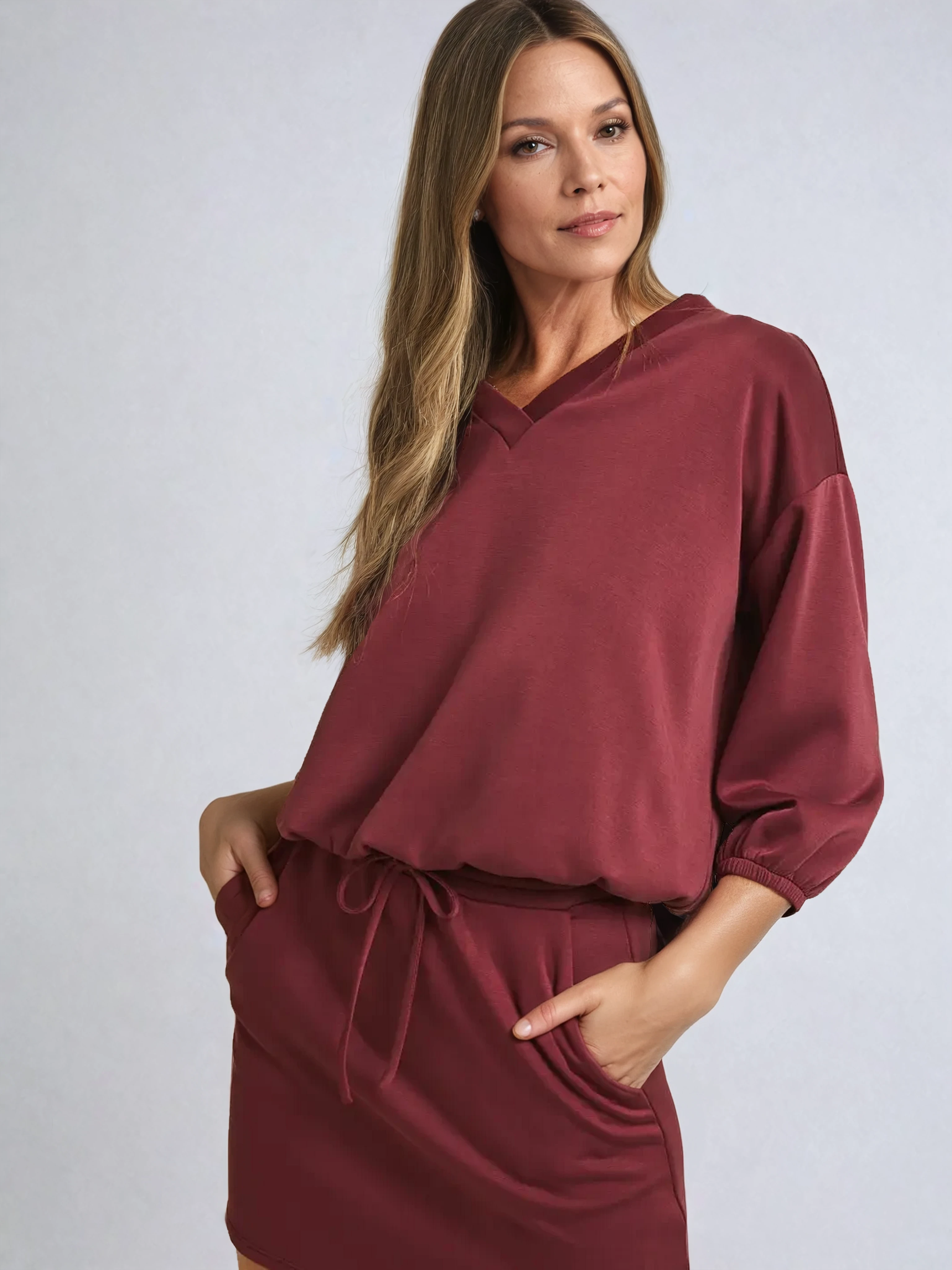 V Neck Pullover Top