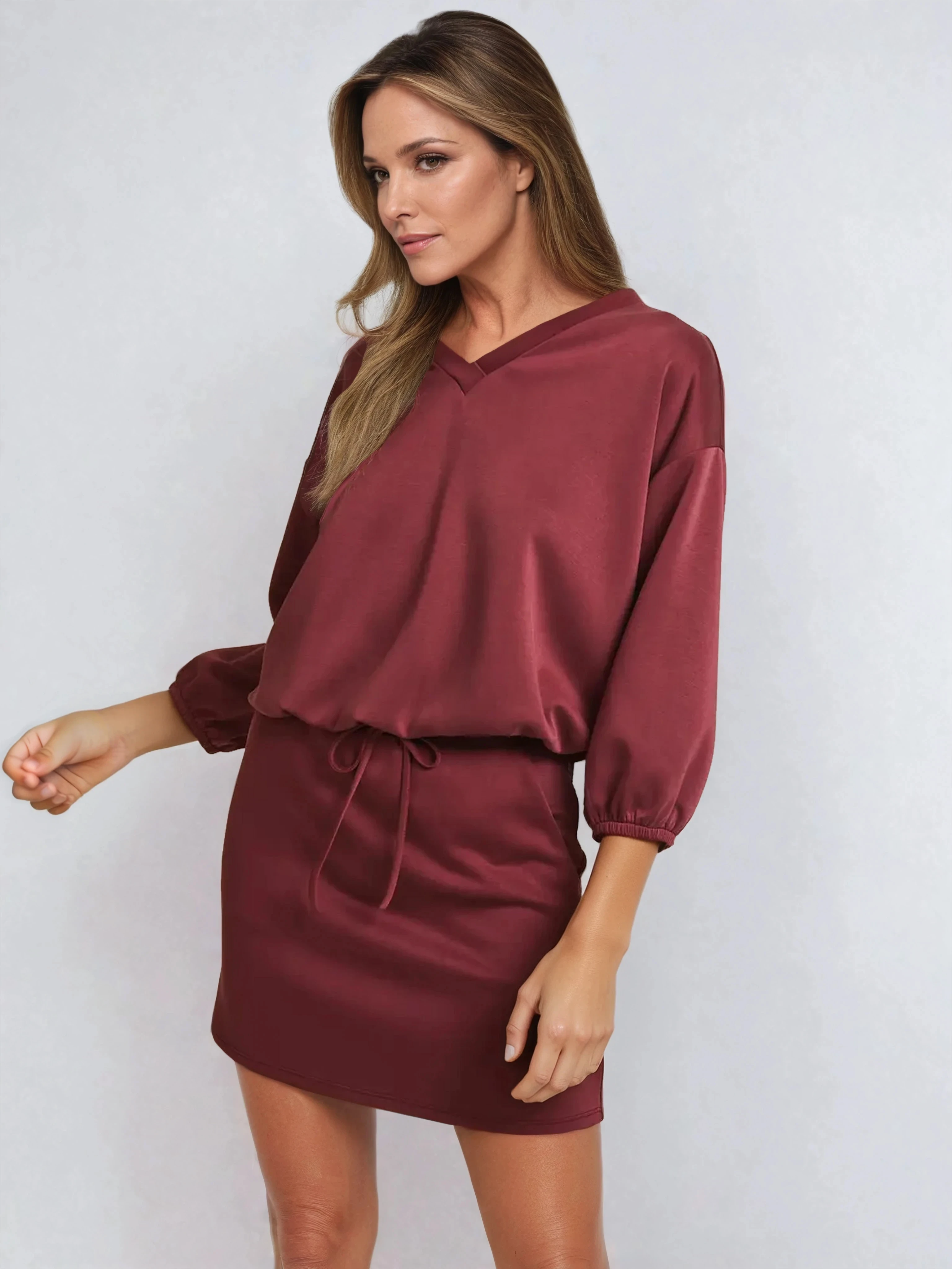 Drawstring Mini Skirt