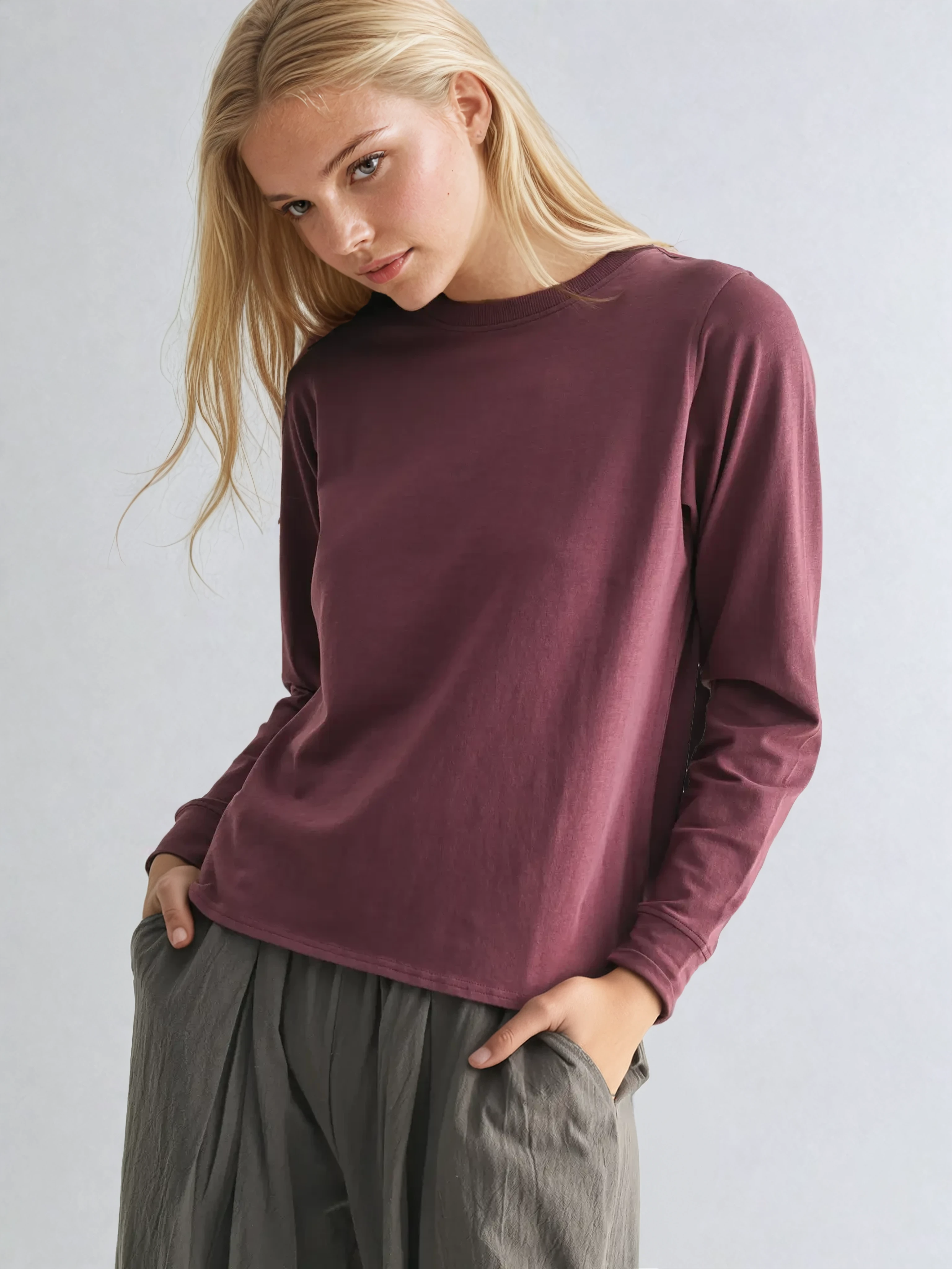 Stonewash Pima Cotton Long Sleeve