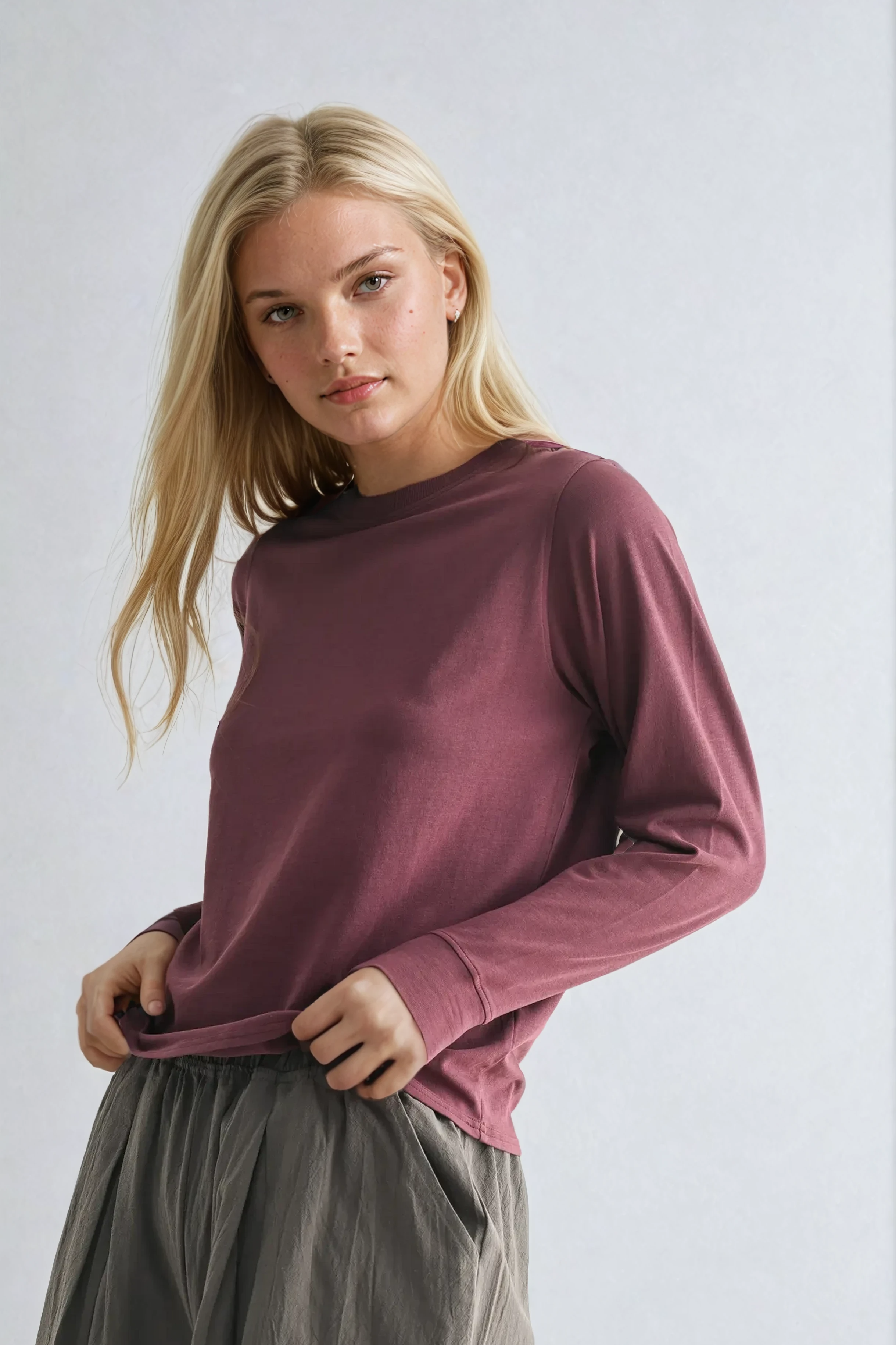 Stonewash Pima Cotton Long Sleeve