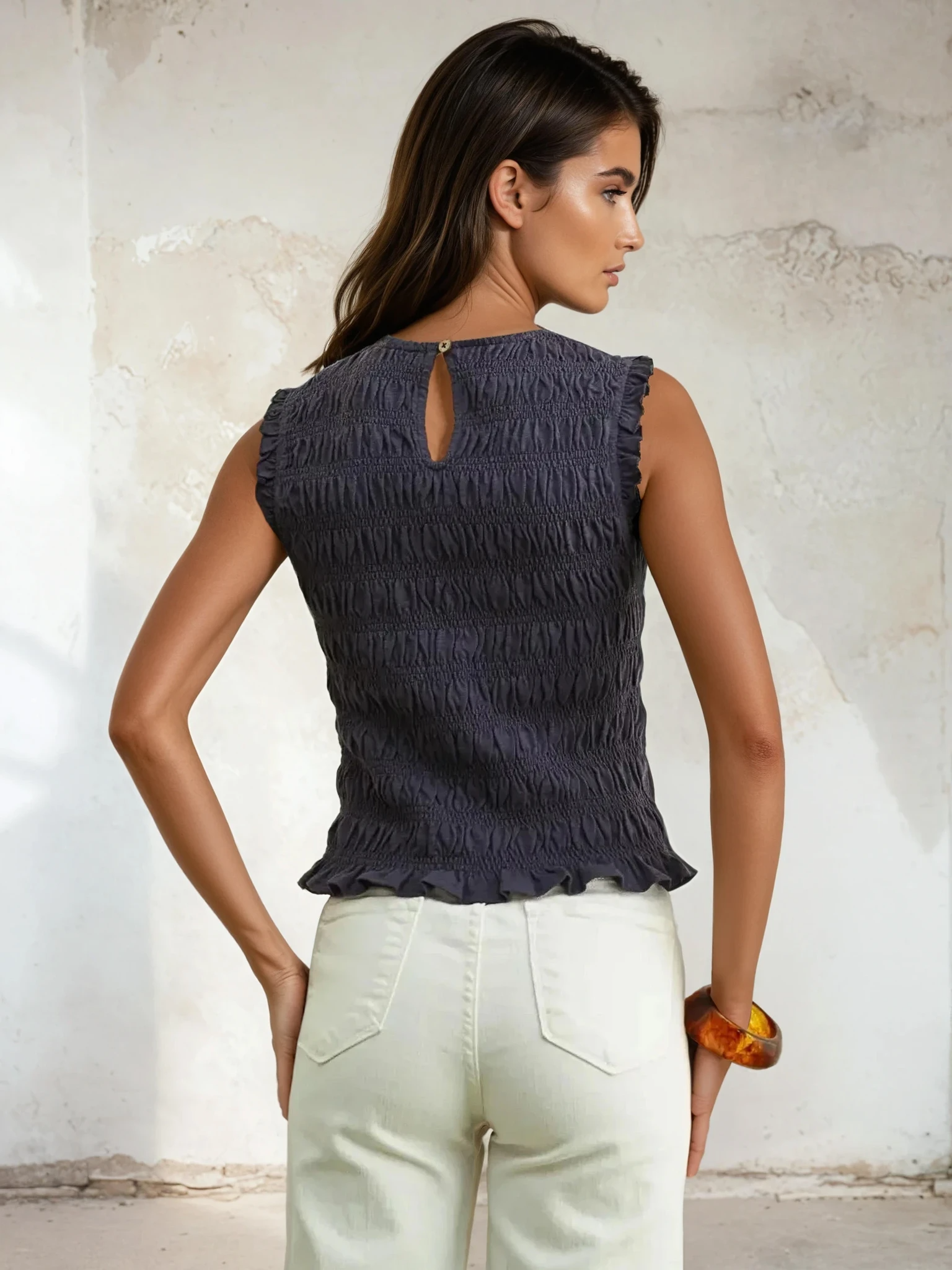 Ruffle Detail Top