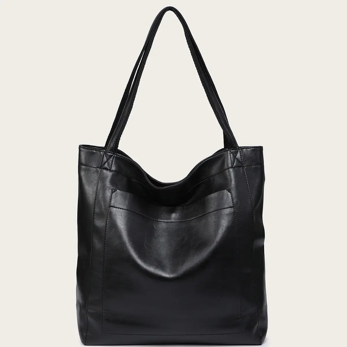 Soft Leather Tote Bag Black