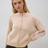 Soft Zip Up Cardigan Taupe