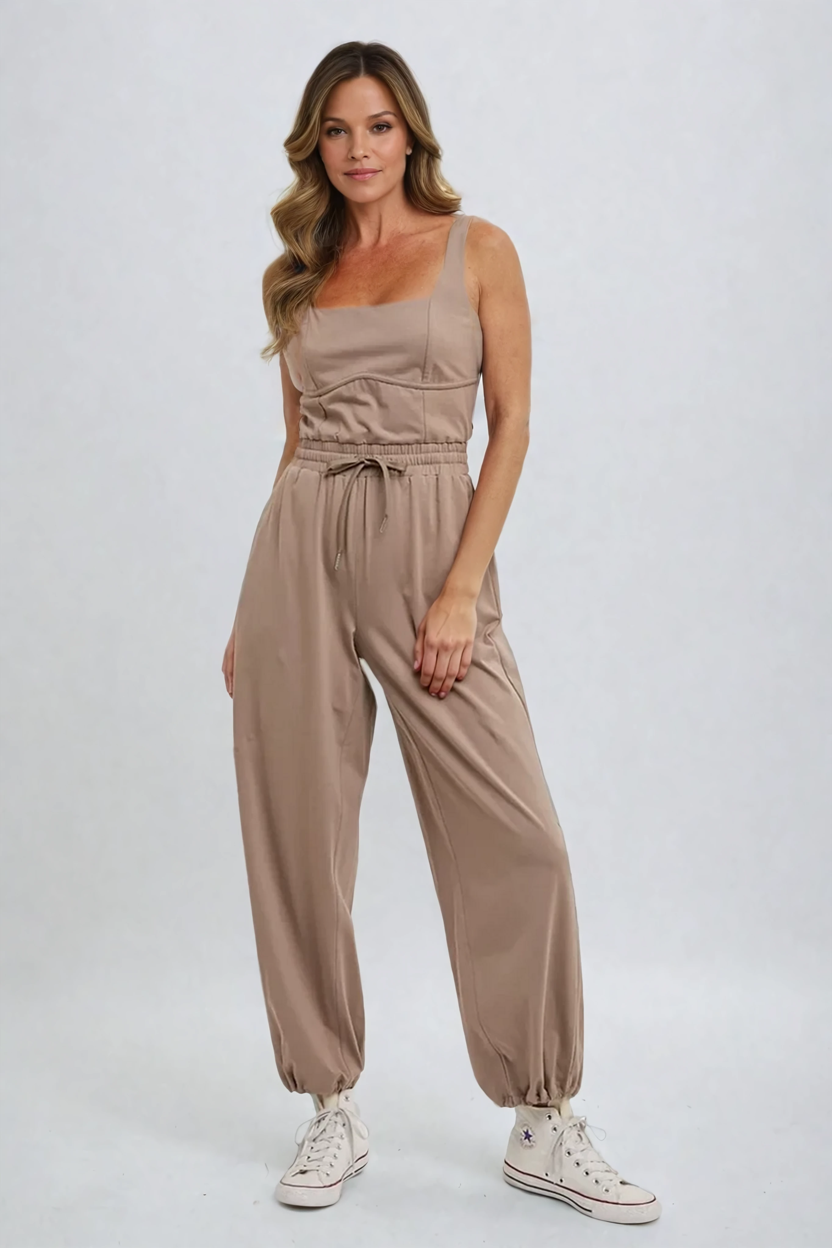 Sleeveless Square Neck Jumpsuit