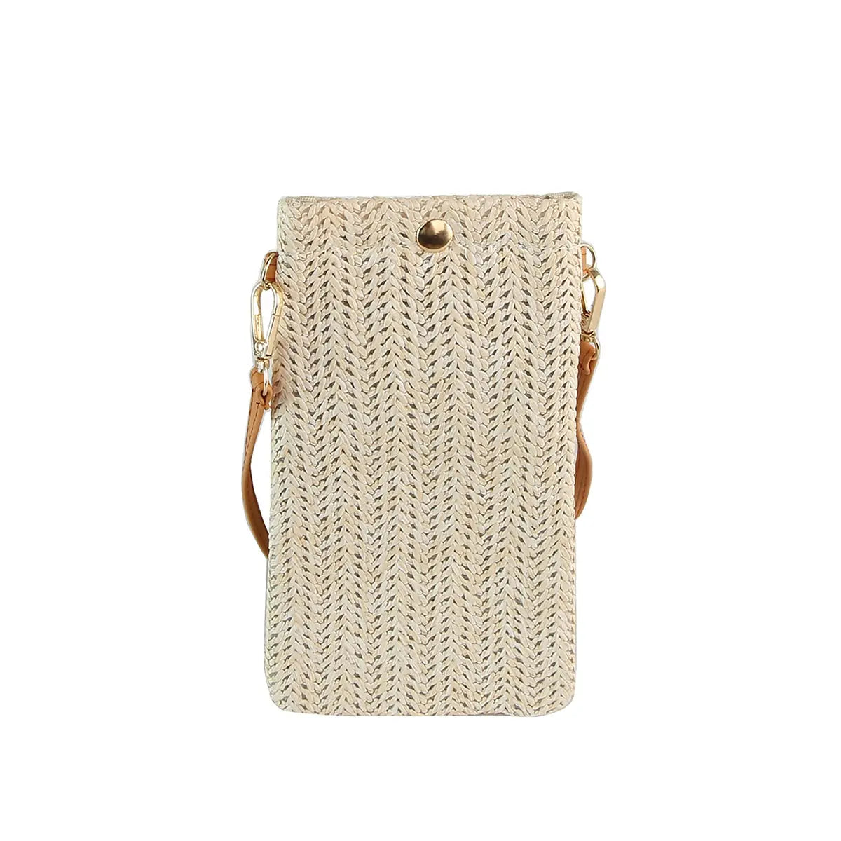 Straw Cell Phone Purse Crossbody Bag