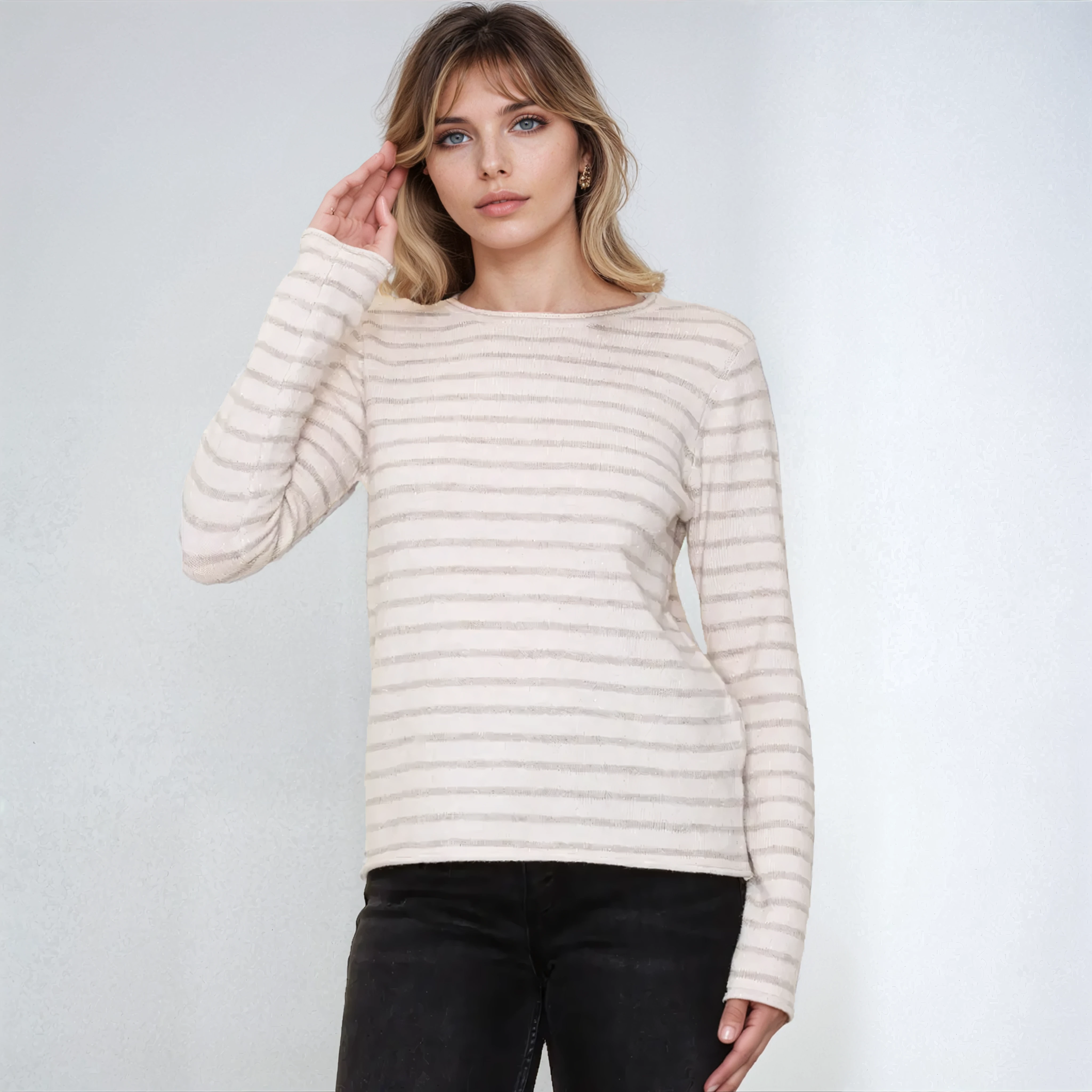 Striped Crew Neck Pullover