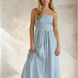 Striped Strapless Maxi Dress