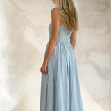 Striped Strapless Maxi Dress