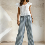 Striped Wide Leg Drawstring Pants
