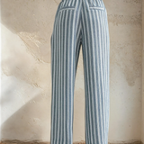 Striped Wide Leg Drawstring Pants