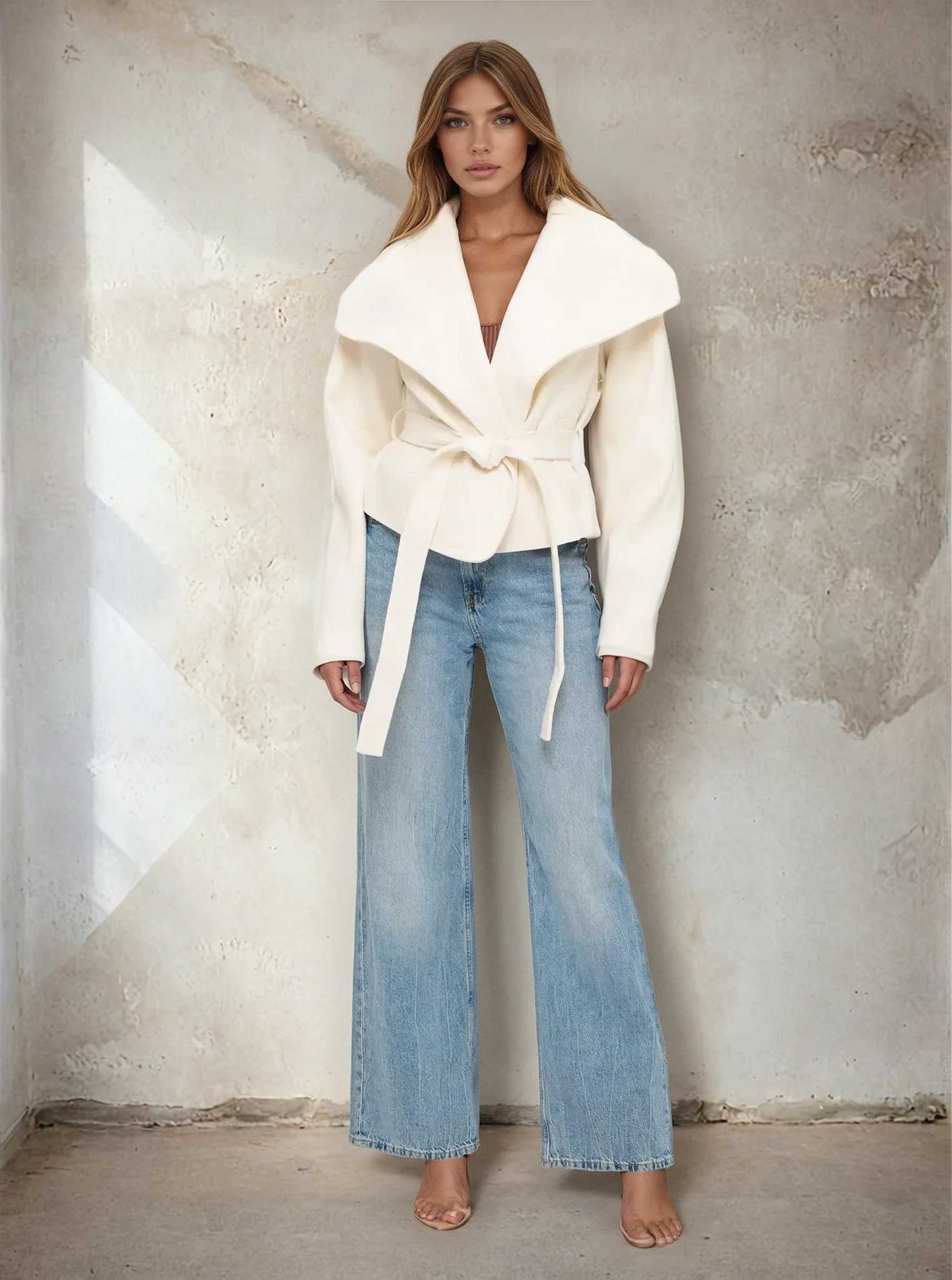 Studio Modern Wrap Jacket Ivory