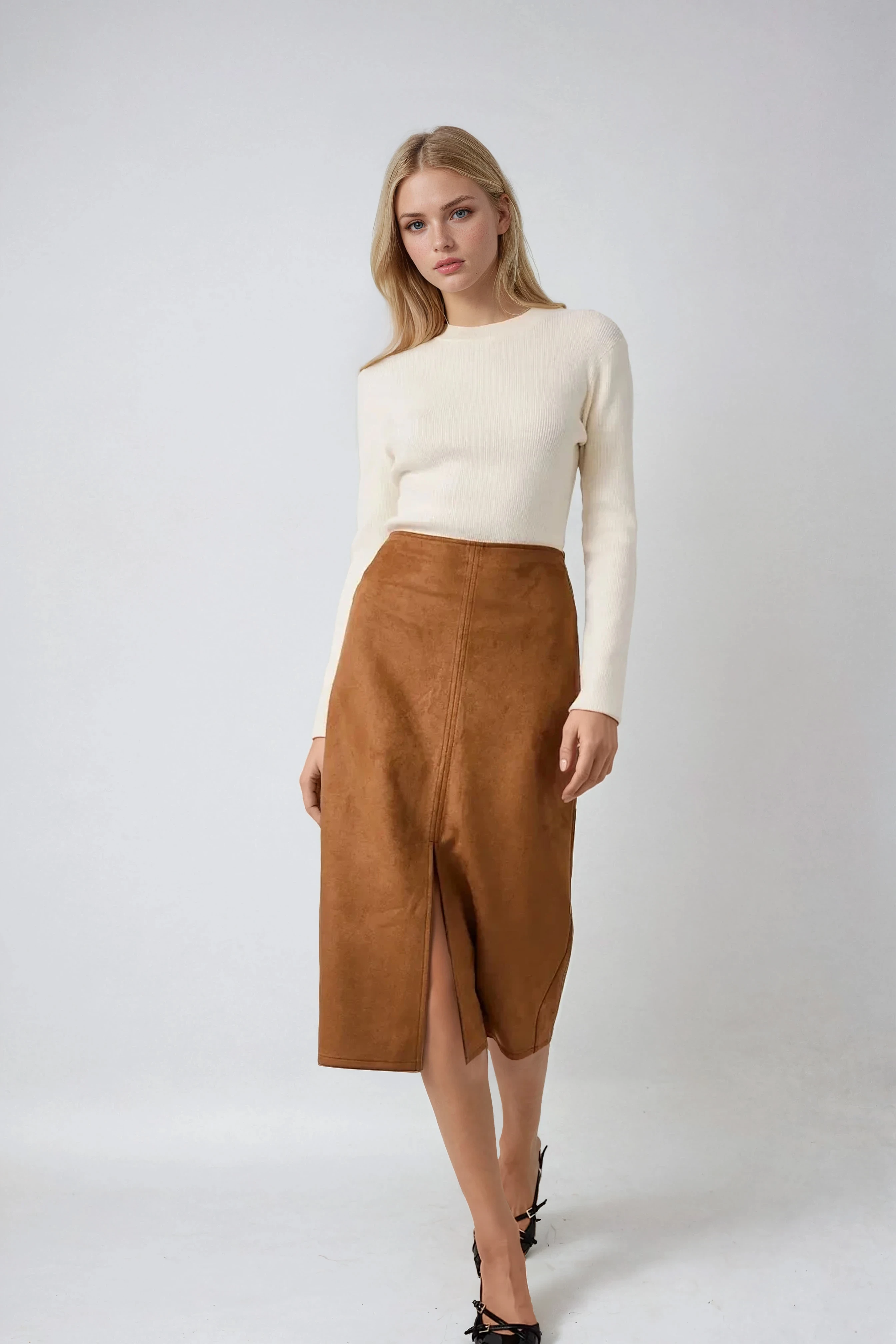 Suede Maxi Skirt