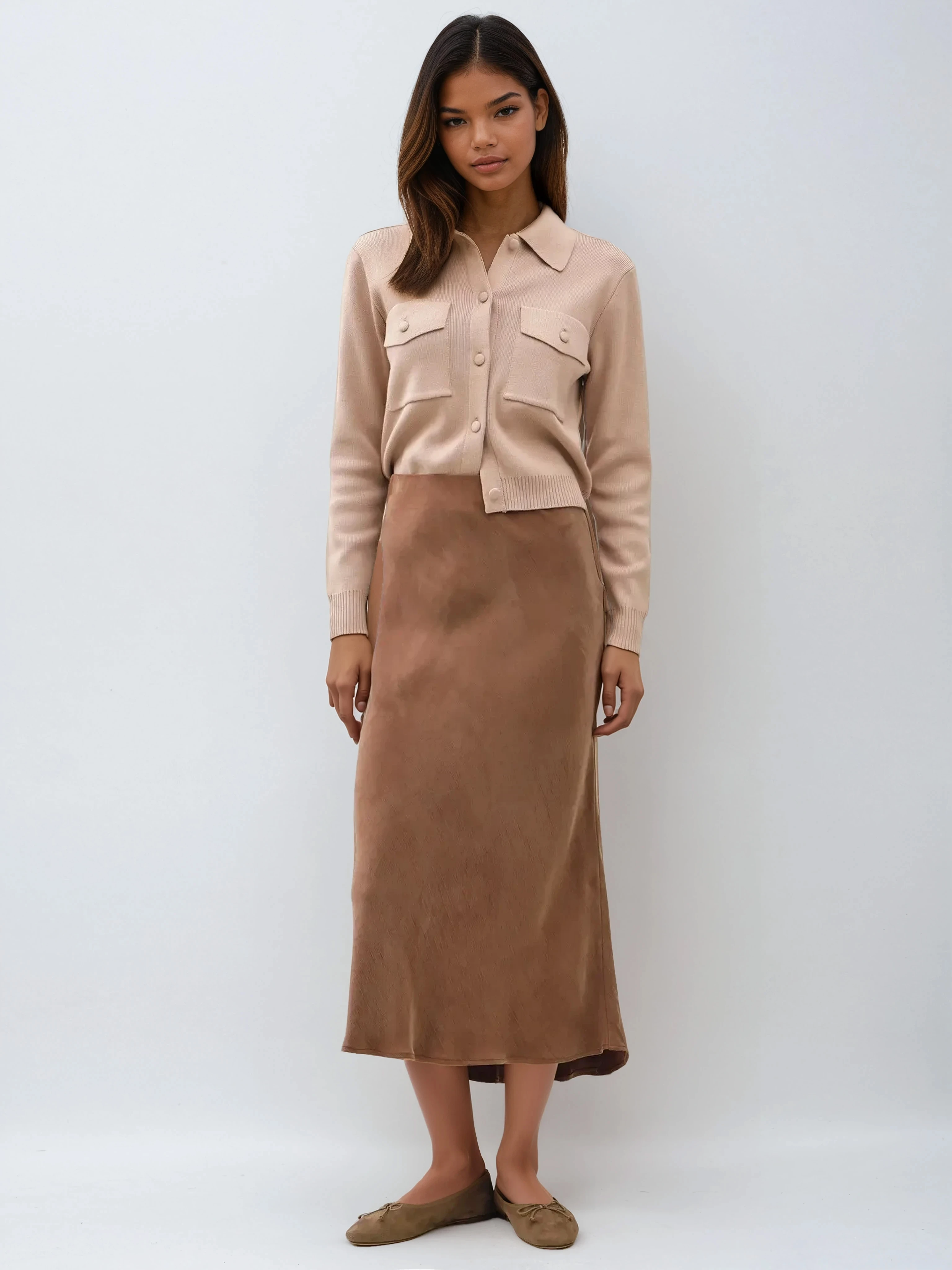 Suede Midi Skirt