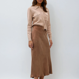 Suede Midi Skirt