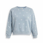 Blue cotton blend sweatshirt from Z Supply's Ada Star Tops collection featuring star patterns and a relaxed fit.