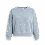 Blue cotton blend sweatshirt from Z Supply's Ada Star Tops collection featuring star patterns and a relaxed fit.