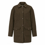 Espresso-colored Graced Anna Five Button Coat, a stylish outerwear piece in extra small size with five front buttons.