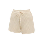 Ivory crochet shorts from Skies are Blue called The Annie, featuring a stylish, textured knit design, perfect for casual summer wear.